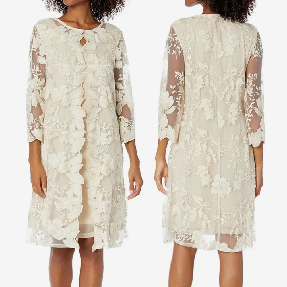 ALEX
EVENINGS
Embroidered Mock Jacket Dress Taupe--Beige
Size 10 - Picture 4 of 10